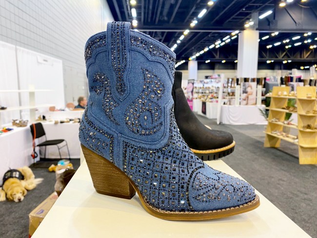 Very G denim embellished cowboy Western boot fall 2024